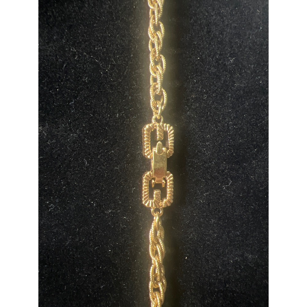 Vtg Givenchy Gold Tone Long Rope Chain Necklace 4G Logo Clasp Designer Runway - Picture 4 of 5